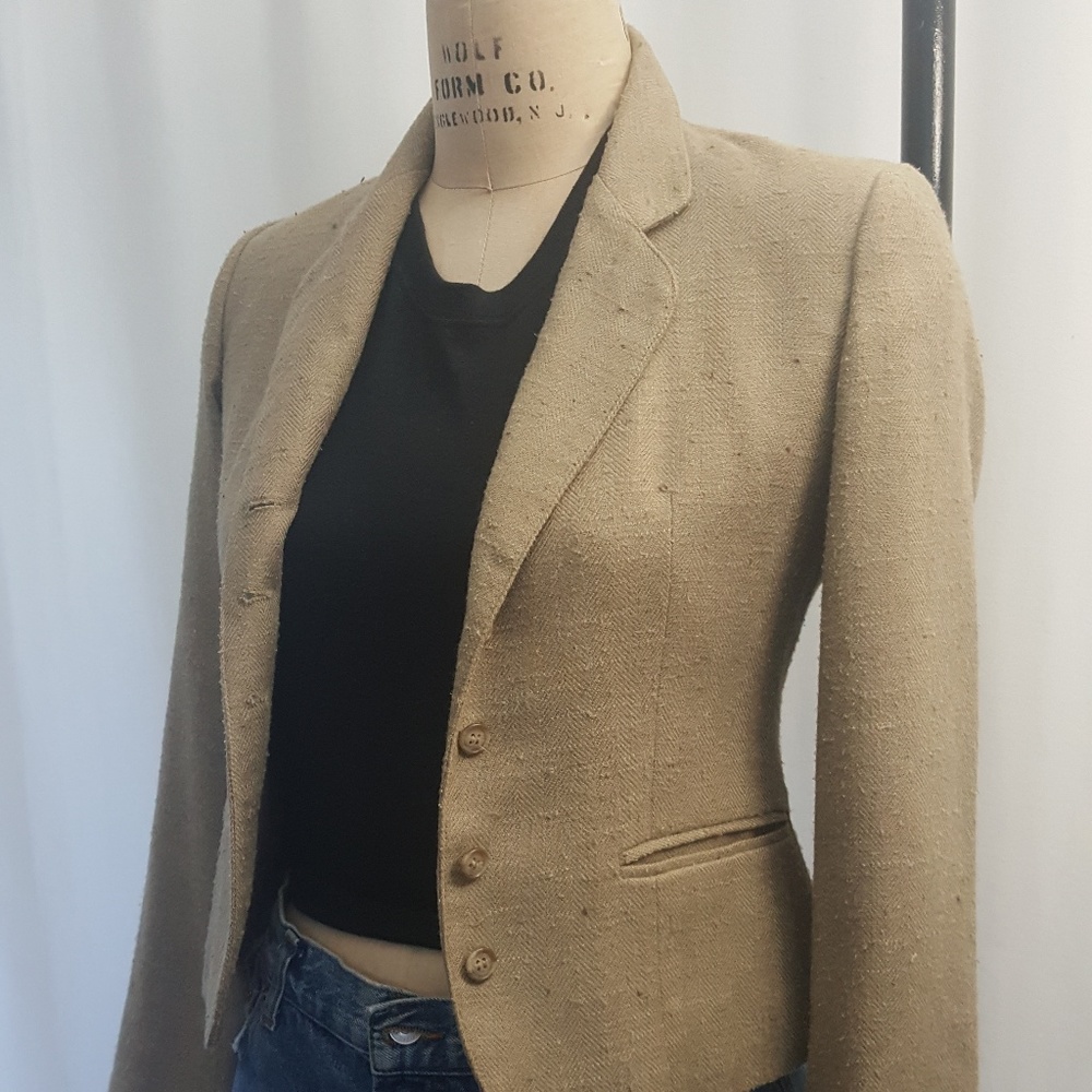 VTG Cropped Cotton Flax blend jacket